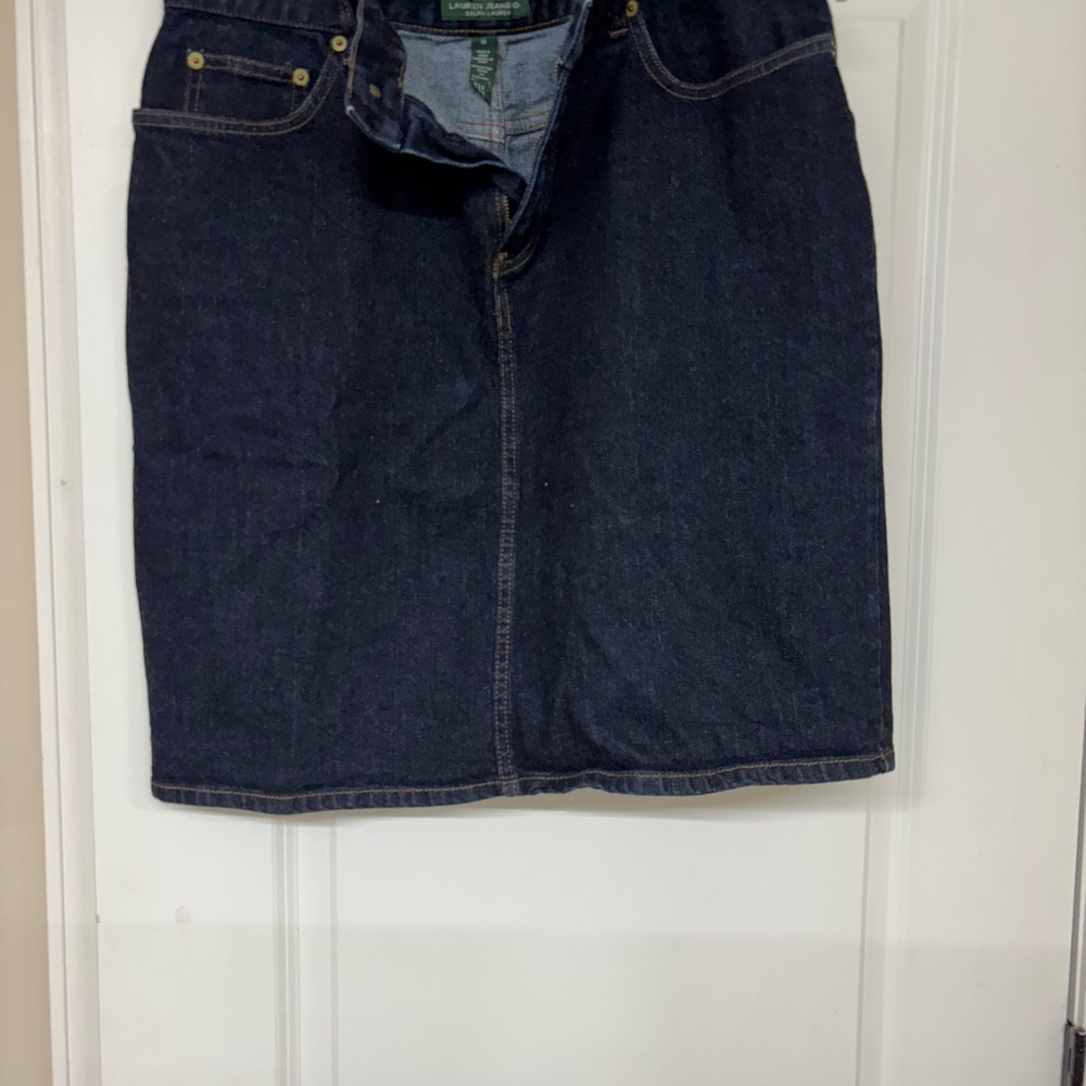 Lauren Ralph Lauren Dark Denim Midi Skirt